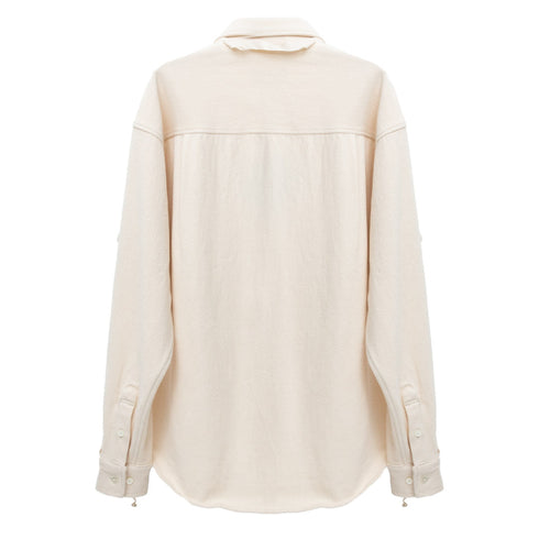 Merely Made Merely Premium Lazy Over Shirt Oatmeal 23FMLPR207SH Degli Uberti